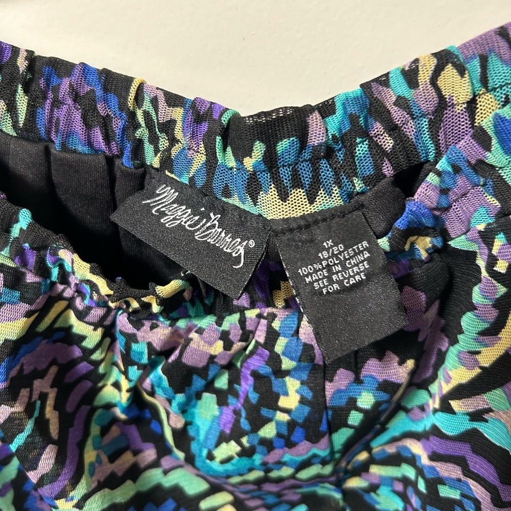 Multi-color Print Skirt Maggie Barnes 1X - Picture 2 of 5